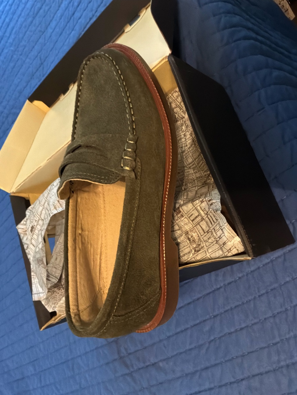 Banana Republic Olive Suede Penny Loafers - Picture 2 of 6